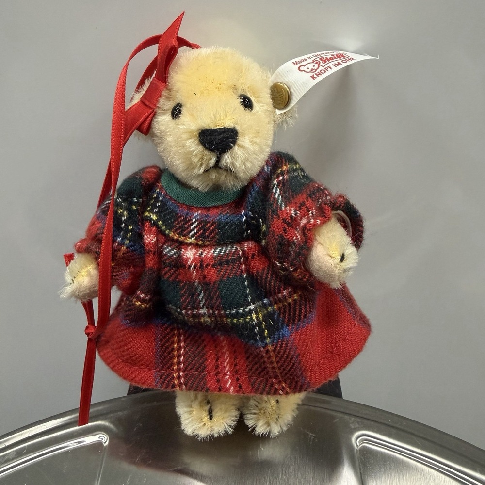 Steiff Muffy VanderBear 20th Anniv 667558 Ltd Ed 1063/1984 Mohair Plaid